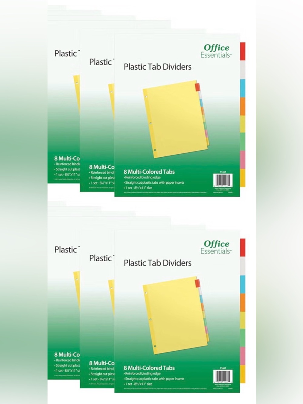 SALE!!! 🇺🇸 SALE!!! 
Plastic Tab Dividers, 8-Tabs, Set of 6 Packages